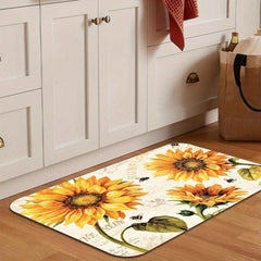 Sunflower Kitchen Rug Non-Slip Indoor Mat Soft Comfortable Waterproof