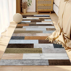 Vintage Wood Print Rug 2X6ft Low Pile Area Rug