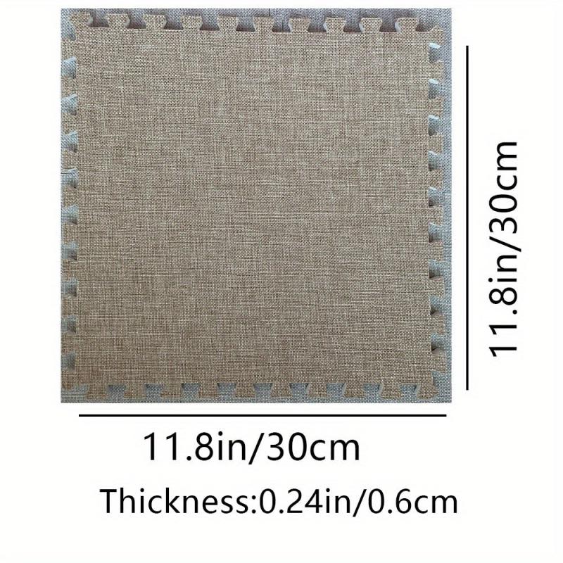 6pcs Linen Baby Play Mat with Foam Floor Mats for Kids