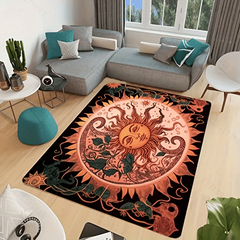 Mushroom Skull Area Rug Non-slip Shaggy Floor Mat