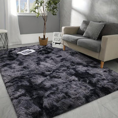 Dark Grey Plush Rug Soft Area Rug For Bedroom Fluffy Rug Living Room