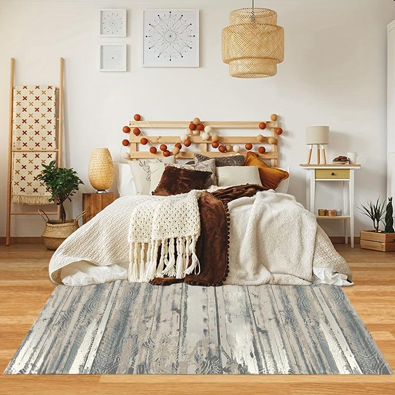 Vintage Abstract Shaggy Area Rug Soft Thickened Anti Fatigue Non Slip Washable