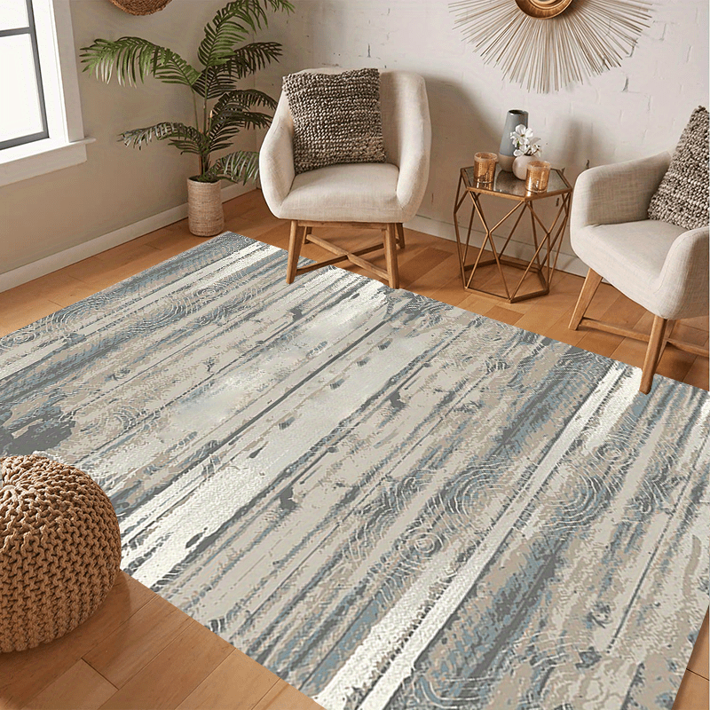 Vintage Abstract Shaggy Area Rug Soft Thickened Anti Fatigue Non Slip Washable