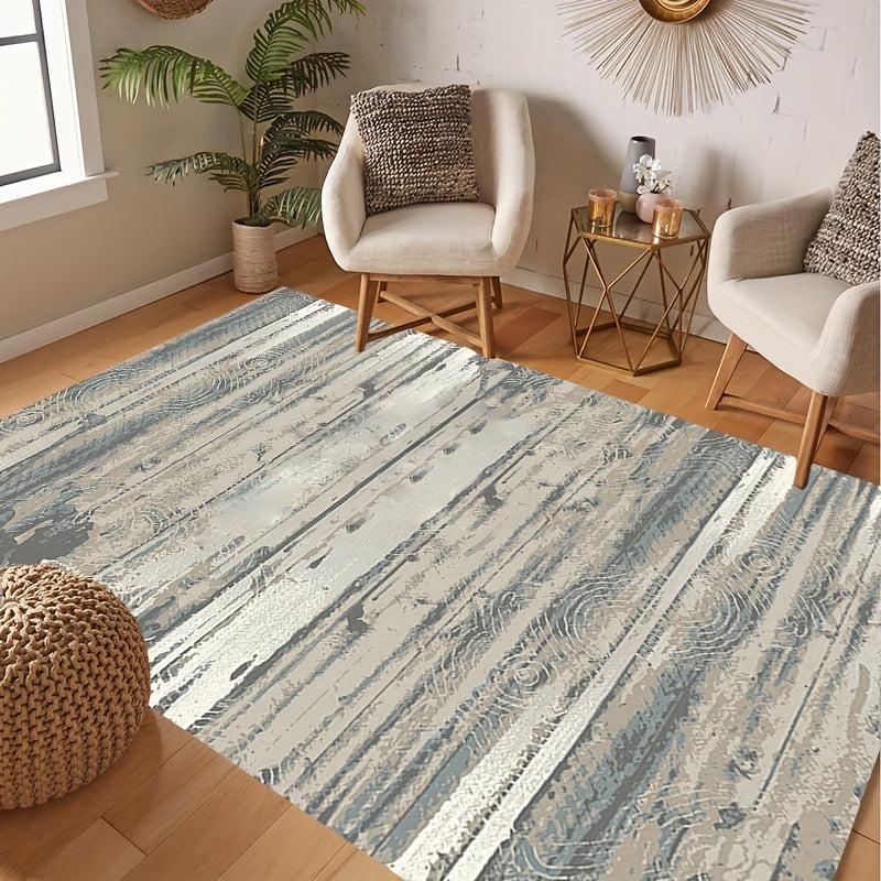 Vintage Abstract Shaggy Area Rug Soft Thickened Anti Fatigue Non Slip Washable