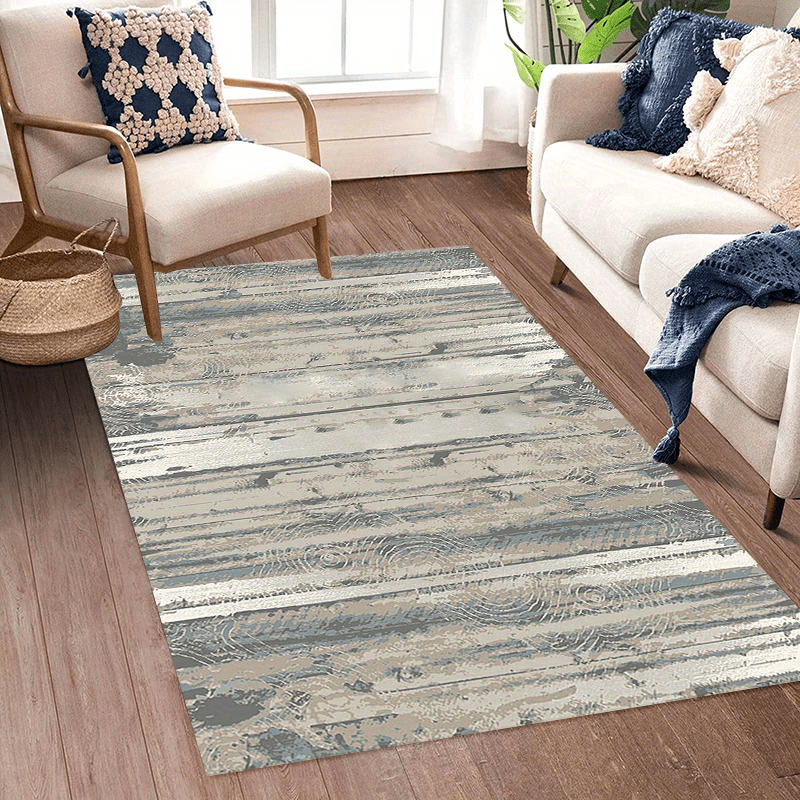 Vintage Abstract Shaggy Area Rug Soft Thickened Anti Fatigue Non Slip Washable