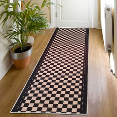Non Slip Plaid Floor Rug Washable Hallway Runner 23.6x70.8 Vintage Design