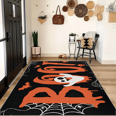 Halloween Ghost Bat & Spider Kitchen Rug Waterproof Carpet Mat