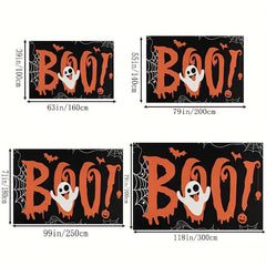 Halloween Ghost Bat & Spider Kitchen Rug Waterproof Carpet Mat