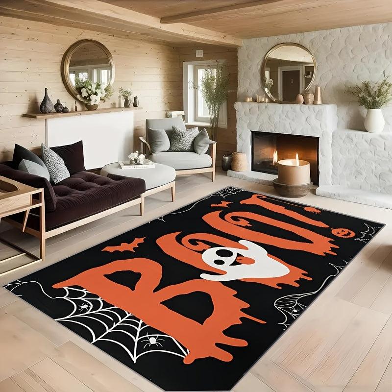 Halloween Ghost Bat & Spider Kitchen Rug Waterproof Carpet Mat