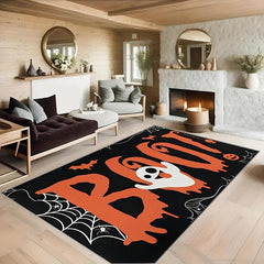 Halloween Ghost Bat & Spider Kitchen Rug Waterproof Carpet Mat