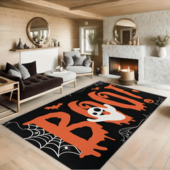 Halloween Ghost Bat & Spider Kitchen Rug Waterproof Carpet Mat