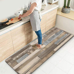 Wood Print Kitchen Floor Mat Non-slip Washable Absorbent Anti-fouling Home Mat