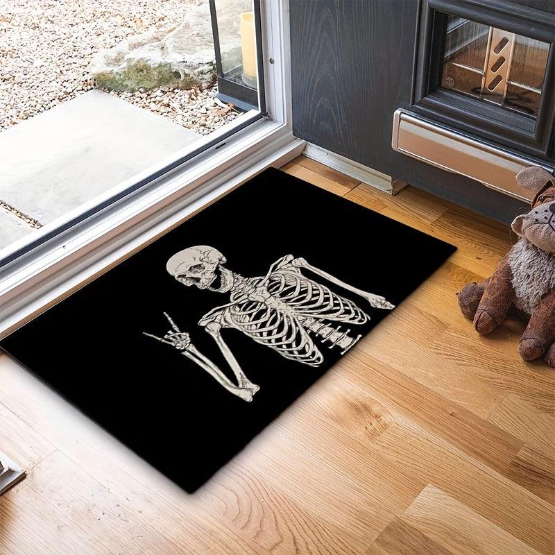 Halloween Skull Doormat Low Pile Indoor Outdoor Entrance Mat