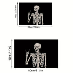 Halloween Skull Doormat Low Pile Indoor Outdoor Entrance Mat