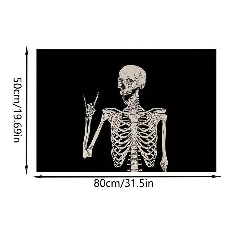Halloween Skull Doormat Low Pile Indoor Outdoor Entrance Mat