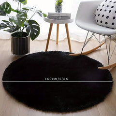 Round Fluffy Area Rug Wool Carpet Living Room Sofa Tea Table Blanket Bedroom