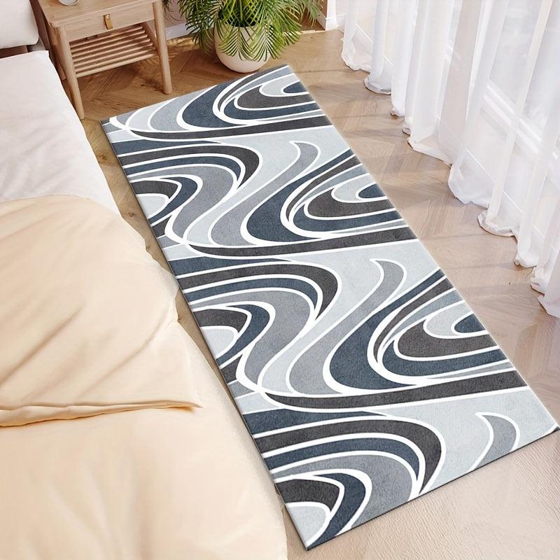 Nordic Modern Runner Rug Non-slip Kitchen Bedroom Carpet Easy-care Balcony Mat