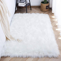 Plush Furry Area Rug Soft Shaggy Carpet Living Room Bedroom Washable Home Decor