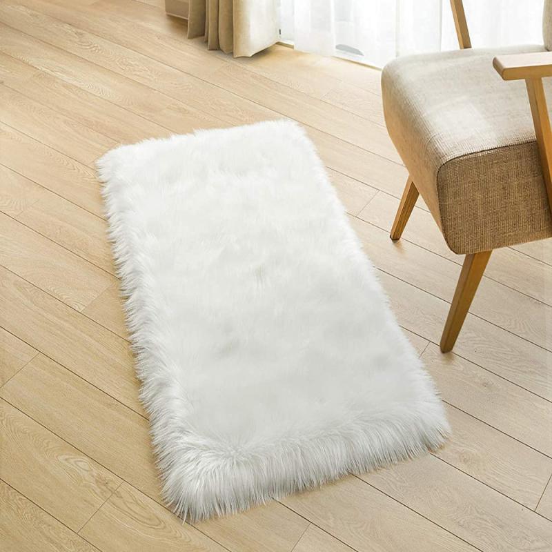 Plush Furry Area Rug Soft Shaggy Carpet Living Room Bedroom Washable Home Decor