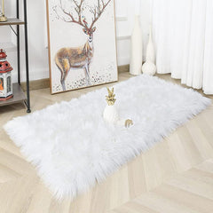 Plush Furry Area Rug Soft Shaggy Carpet Living Room Bedroom Washable Home Decor