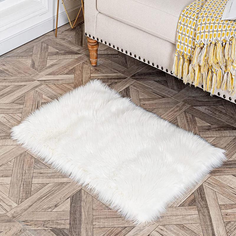 Plush Furry Area Rug Soft Shaggy Carpet Living Room Bedroom Washable Home Decor