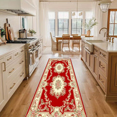 Ultra Thin Persian Kitchen Runner Rug Washable Non Slip Floral Laundry Room Rug