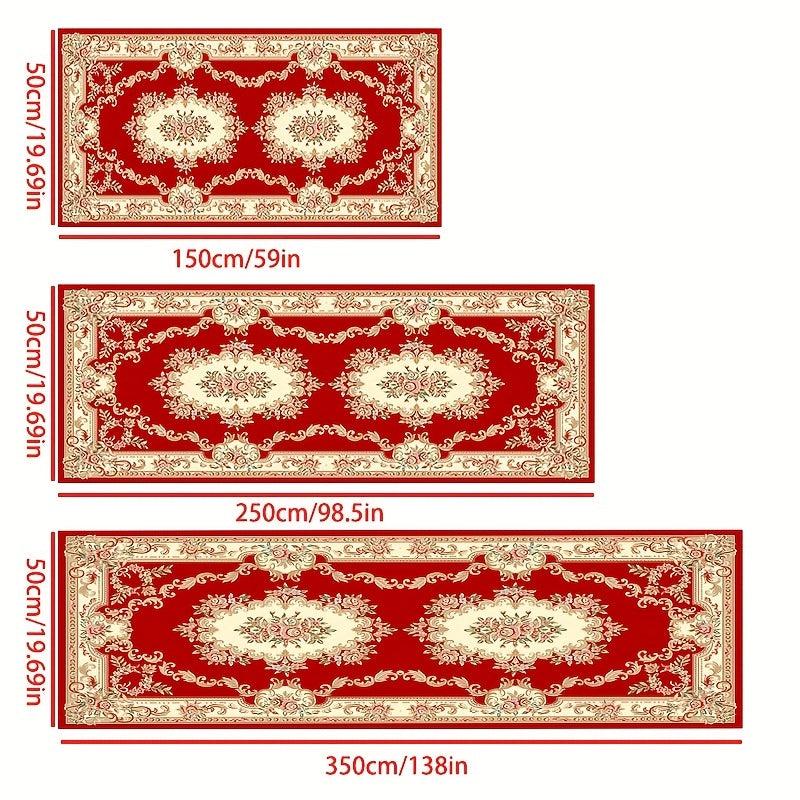 Ultra Thin Persian Kitchen Runner Rug Washable Non Slip Floral Laundry Room Rug