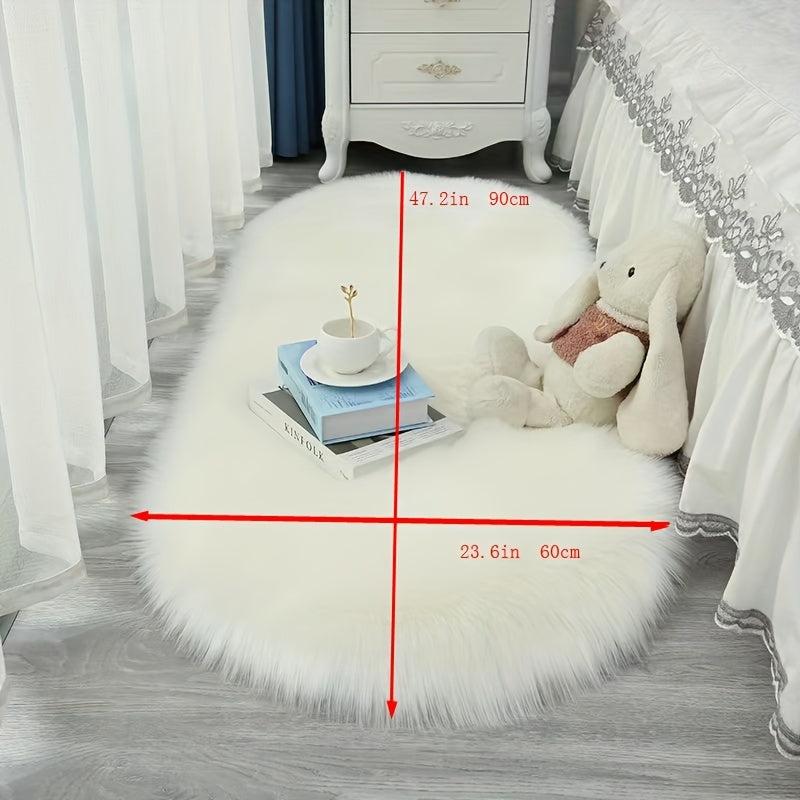 Long Plush Carpet Faux Fur Rug Soft Furry Shag Rug For Bedroom Living Room
