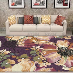 Flower Printed Floor Mat Living Room Sofa Bedroom Decoration Carpet