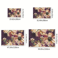 Flower Printed Floor Mat Living Room Sofa Bedroom Decoration Carpet