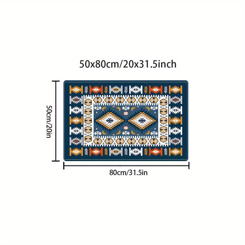 Mediterranean Modern Area Rug Non Slip Floor Mat for Living Room