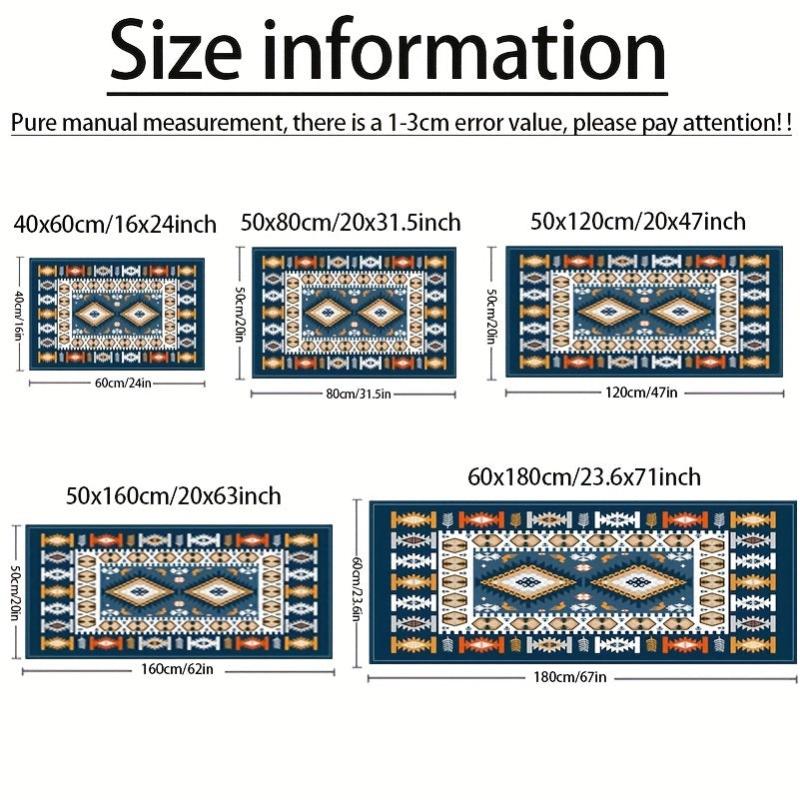 Mediterranean Modern Area Rug Non Slip Floor Mat for Living Room