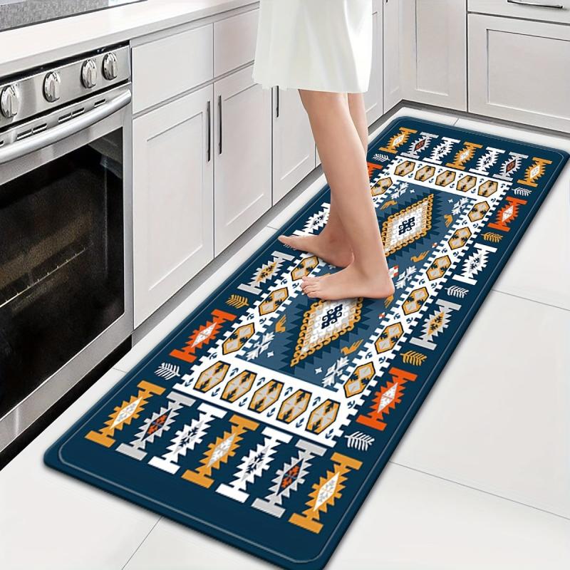 Mediterranean Modern Area Rug Non Slip Floor Mat for Living Room
