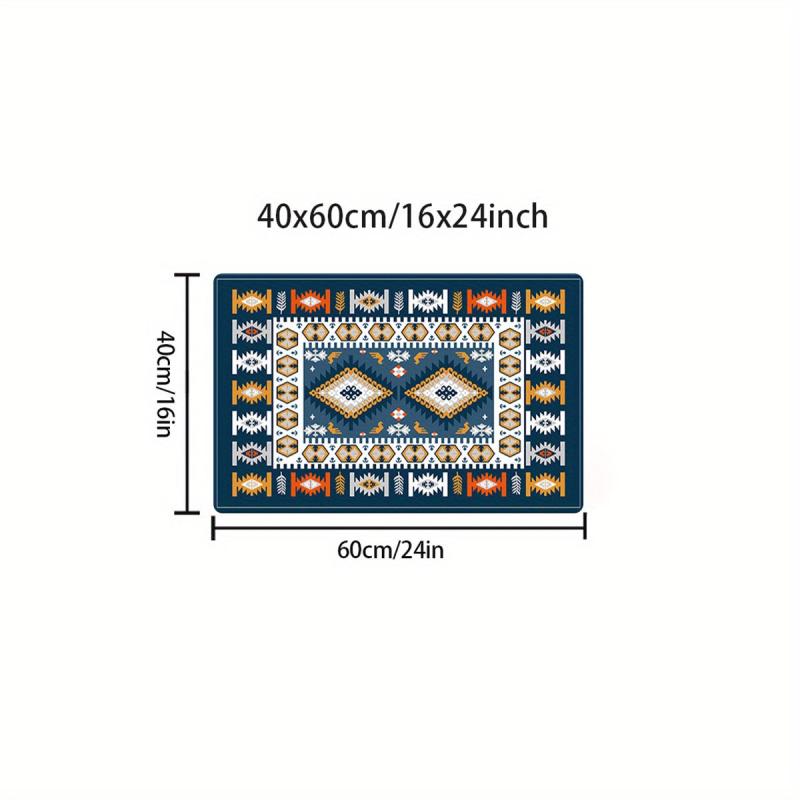 Mediterranean Modern Area Rug Non Slip Floor Mat for Living Room