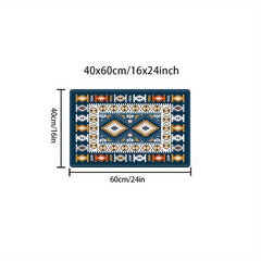 Mediterranean Modern Area Rug Non Slip Floor Mat for Living Room