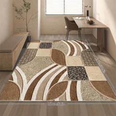 Geometric Vintage Area Rug Low Pile Easy to Clean Soft Non Slip