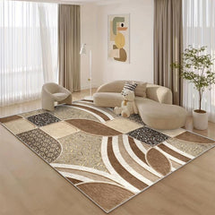 Geometric Vintage Area Rug Low Pile Easy to Clean Soft Non Slip