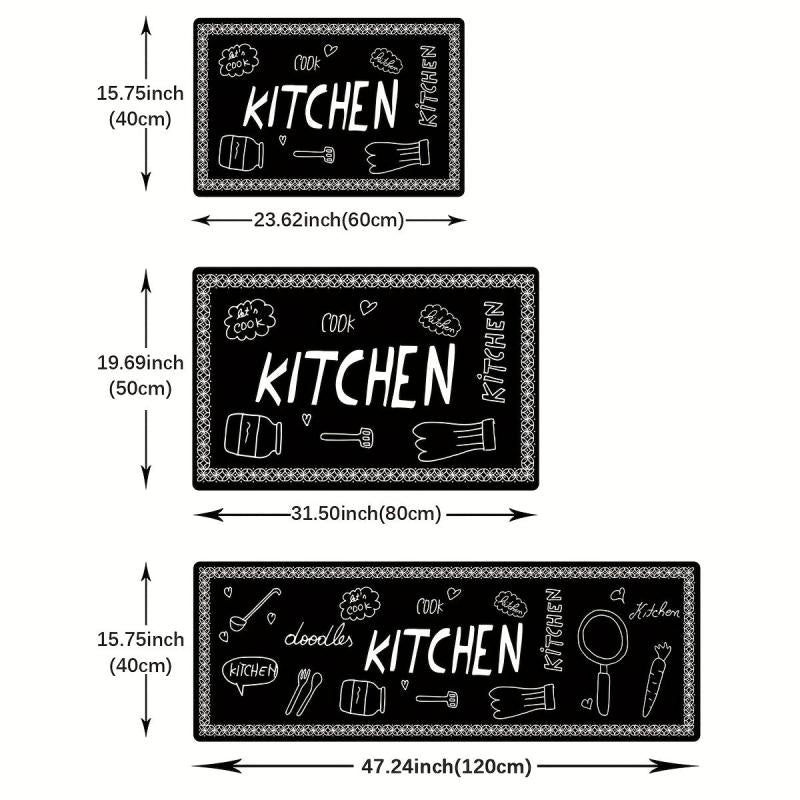 Soft & Cushioned Anti Fatigue Kitchen Rug Waterproof Non Slip Absorbent