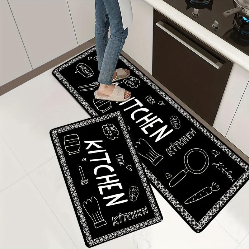 Soft & Cushioned Anti Fatigue Kitchen Rug Waterproof Non Slip Absorbent