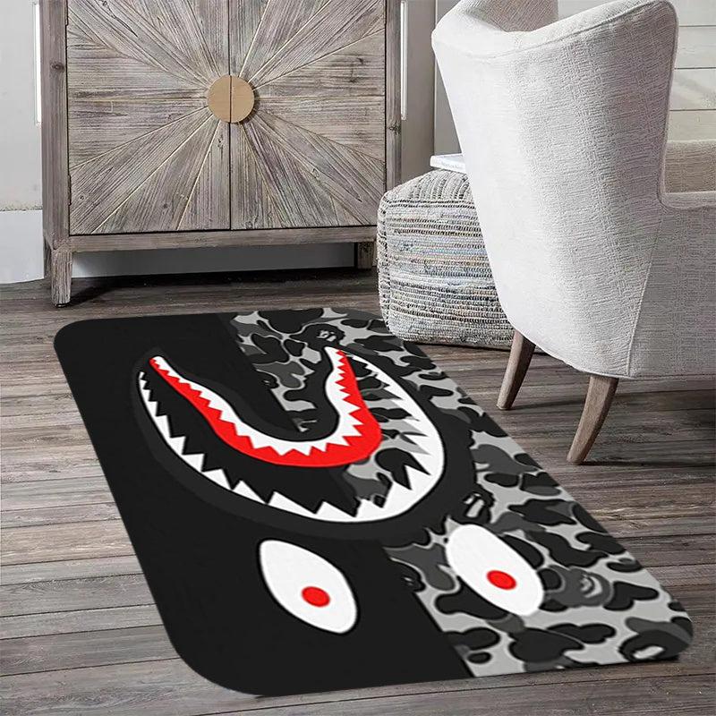 Thickened Shark Camouflage Large Carpet Funny Cartoon Shark Rug