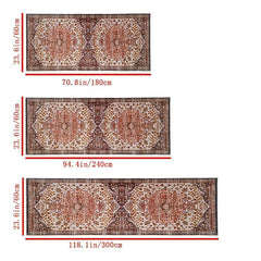 Vintage Persian Boho Runner Rug Non-slip TPR Backing Indoor Mat