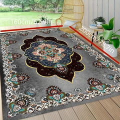 Persian Gray Floral Print Area Rug Vintage Bohemian Floor Mat