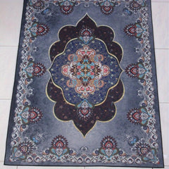 Persian Gray Floral Print Area Rug Vintage Bohemian Floor Mat