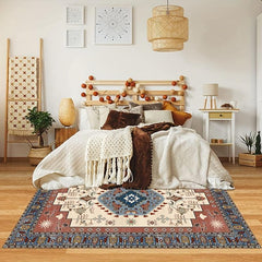 Soft Vintage Persian Area Rug Stain Resistant Washable,  Anti Slip Backing Rugs
