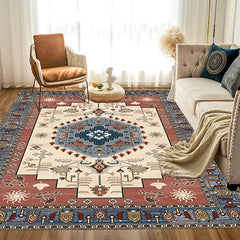 Soft Vintage Persian Area Rug Stain Resistant Washable,  Anti Slip Backing Rugs