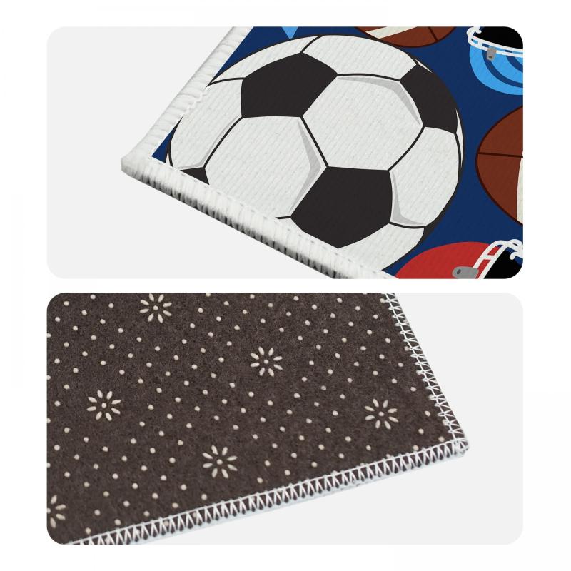 Anti Fatigue Shaggy Rugby Printed Area Rug Non Slip Decor