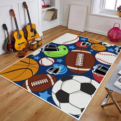 Anti Fatigue Shaggy Rugby Printed Area Rug Non Slip Decor