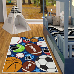 Anti Fatigue Shaggy Rugby Printed Area Rug Non Slip Decor