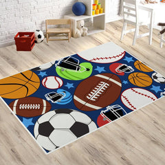 Anti Fatigue Shaggy Rugby Printed Area Rug Non Slip Decor