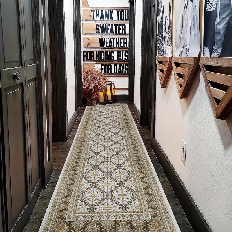 Soft Non Slip Hallway Runner Rug Distressed Carpet Runner Farmhouse Style